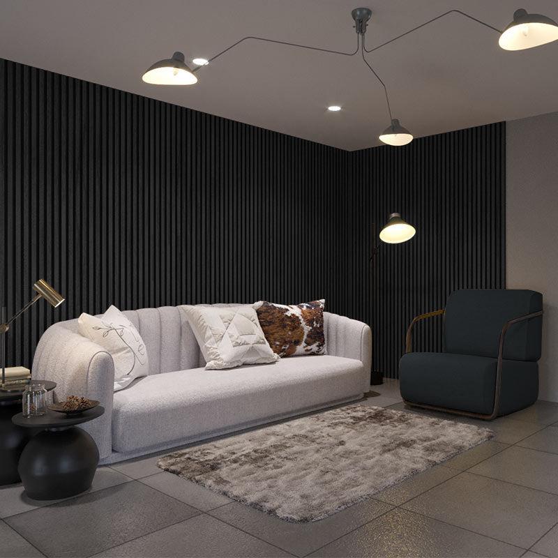 Charcoal Acoustic SlatsWall Panel 280 x 60 - DecorMania.eu