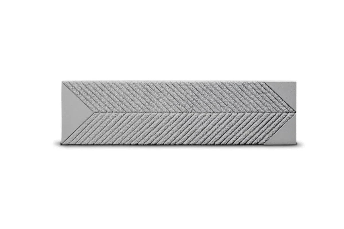 Concrete 3D Tile SAGITA Grey - Box of 8 - DecorMania.eu