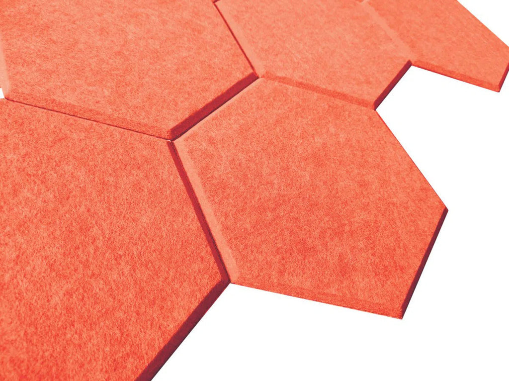 HEXA Felt 3D Panel - ORANGE 3pcs. - DecorMania.eu