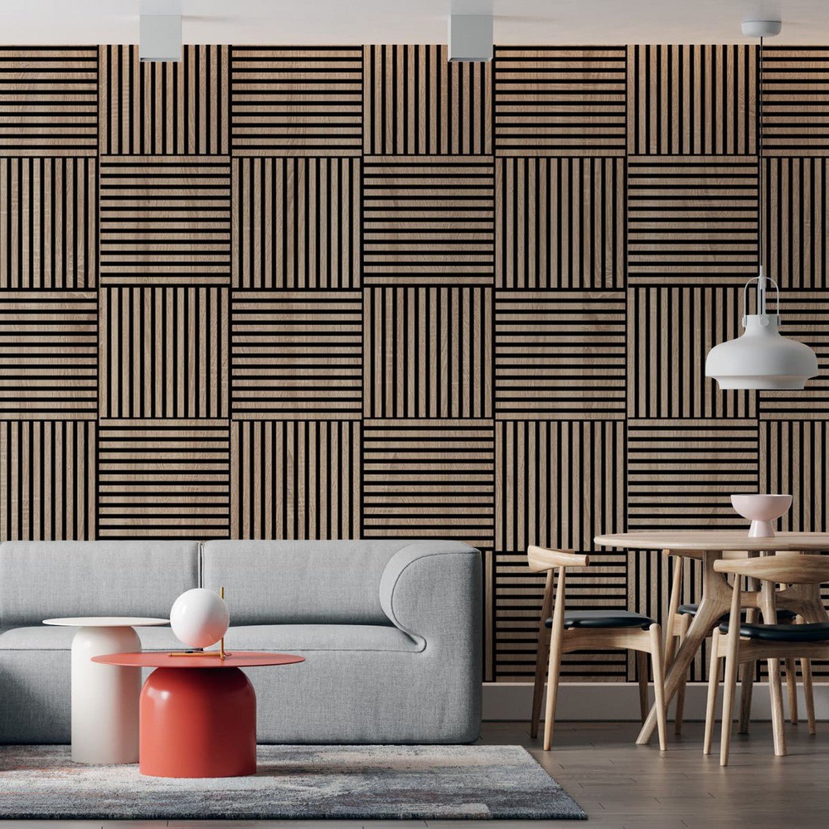 Painéis acústicos decorativos de parede PRO com castanho fumado da Nordic  Acoustics em 240x60cm